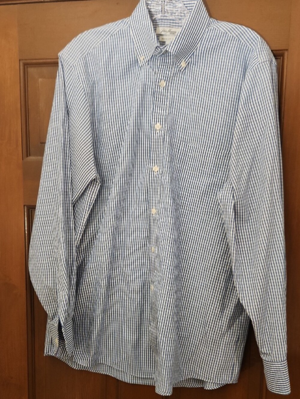 Van Heusen Blue and White Striped Button-Down Shirt